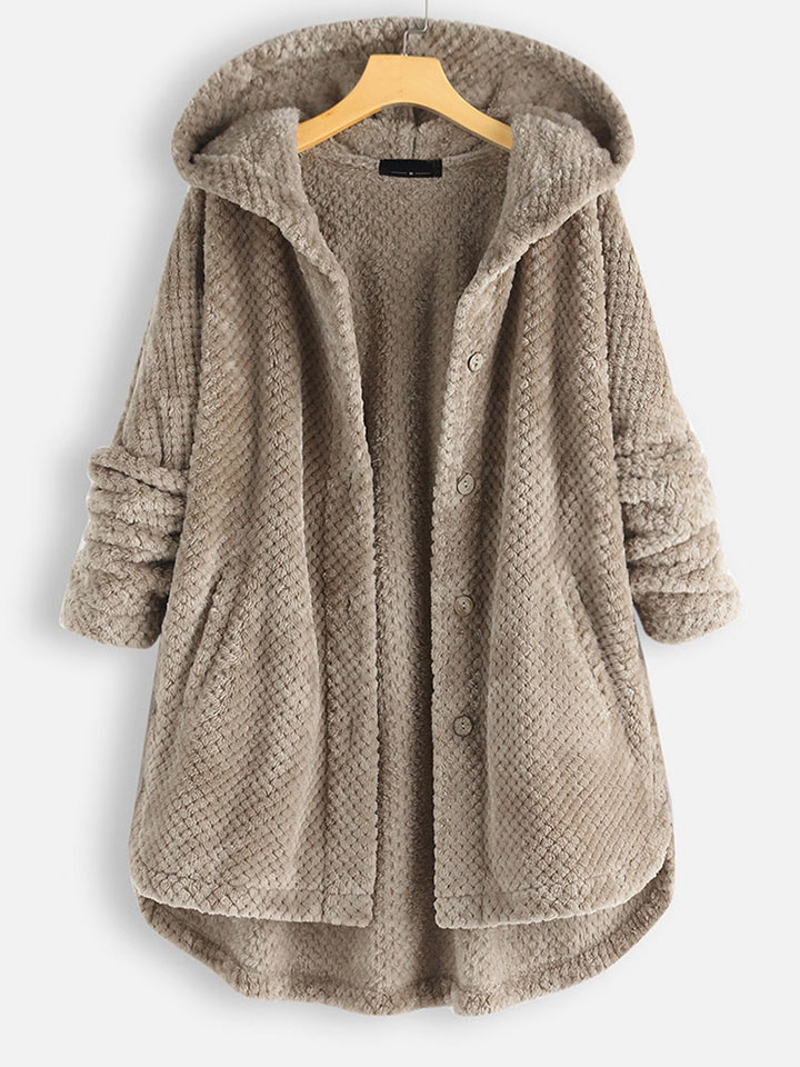 Hooded Double Fleece Mid-Length Jacket (S-8XL)-ABOXUN