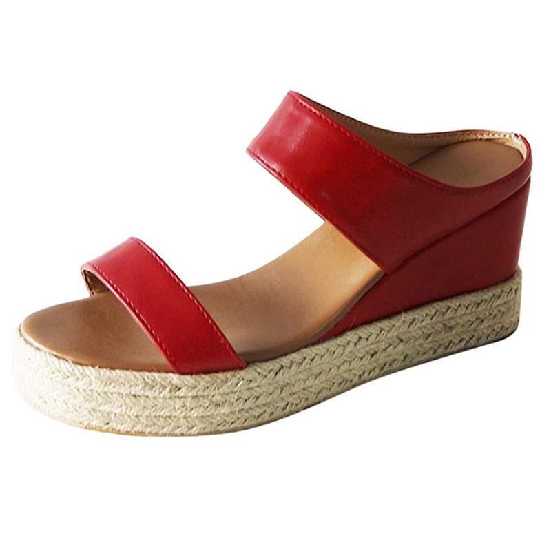 Womens Platform Wedge Sandals High Heel Slip-on Open Toe Slides-ABOXUN