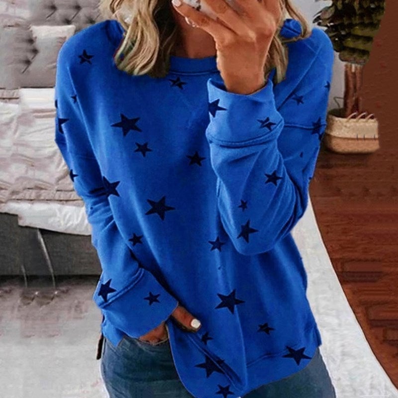 🔥Last day Sale OFF🔥-Oversized Long Sleeve Star T-Shirt-ABOXUN