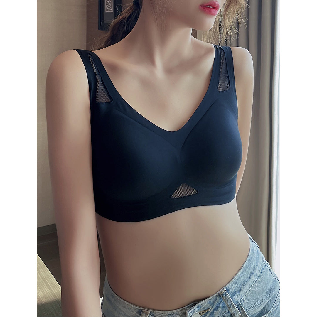 Mesh Design Seamless Bra Without Clasp-ABOXUN
