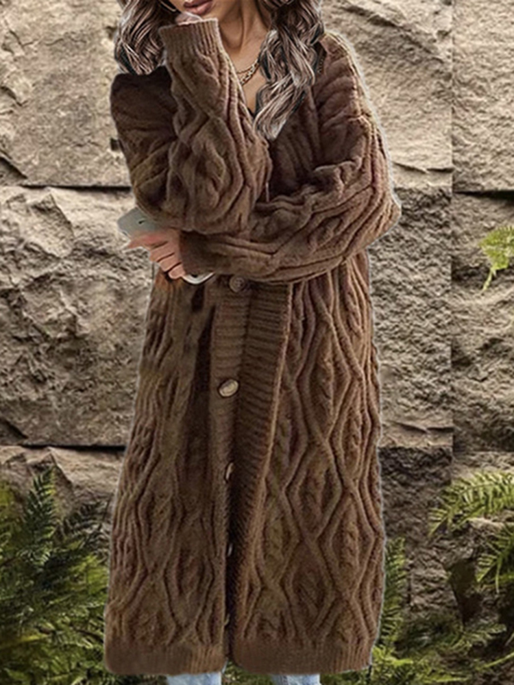 Vintage Crew Neck Argyle Jacquard Sweater-ABOXUN