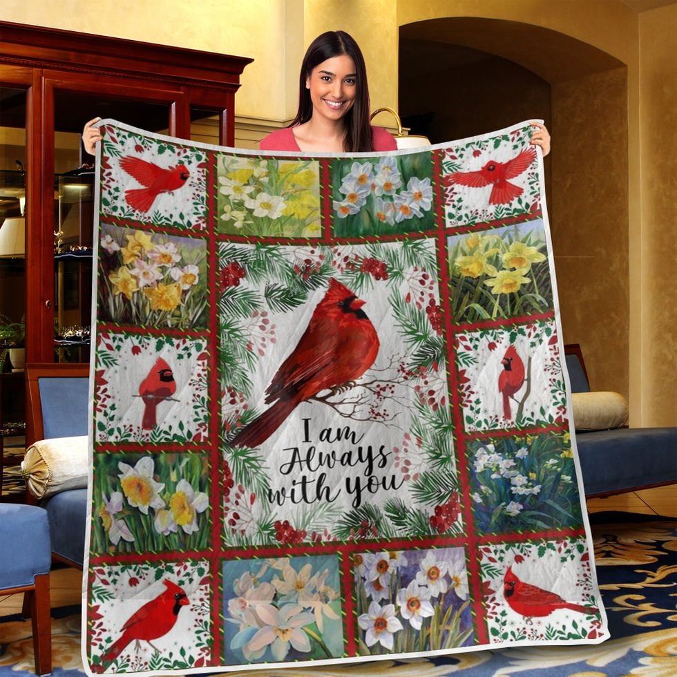 🎁Always With You - Blanket Gift- Cardinals And Daffodils - Revival, Rebirth, Hope, Joy, Resilience, Good luck, Prosperity, Memories, and Forgiveness (49% OFF TODAY)-ABOXUN