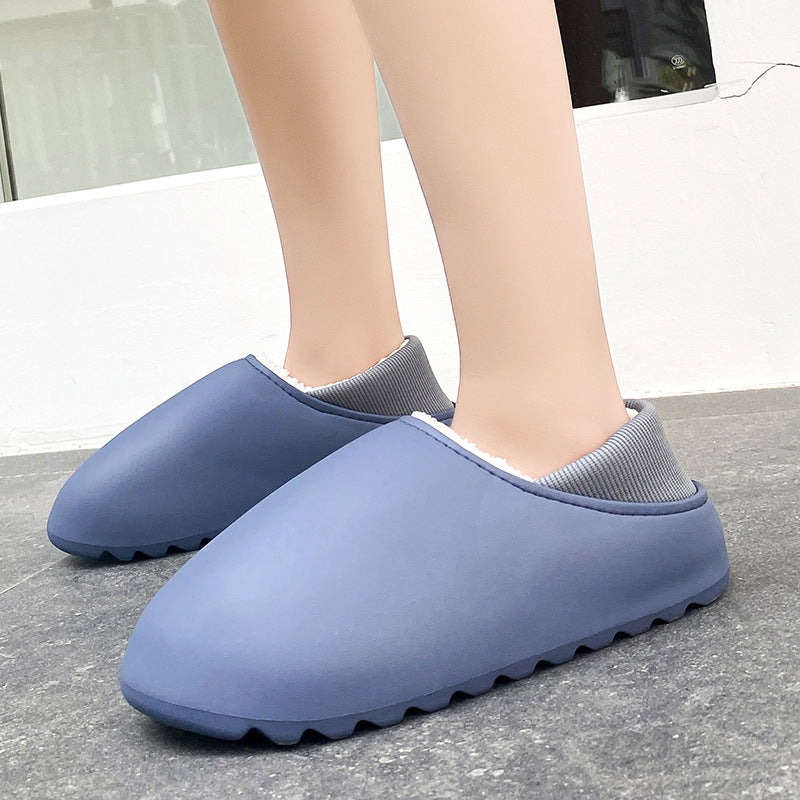 Waterproof Slippers Home Warm Fleece Cotton Shoes-ABOXUN