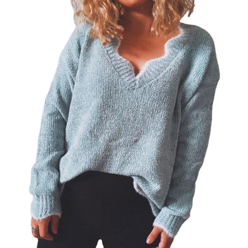 Puls Size Long Sleeve Knitted Sweater-ABOXUN