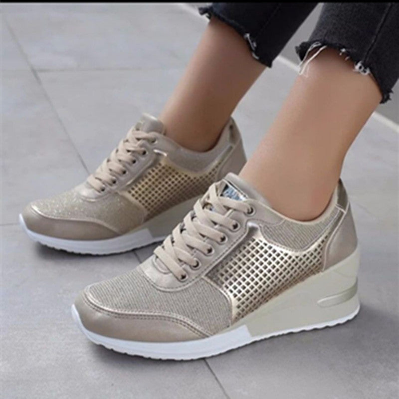 women's chunky heel rhinestone casual shoes-ABOXUN