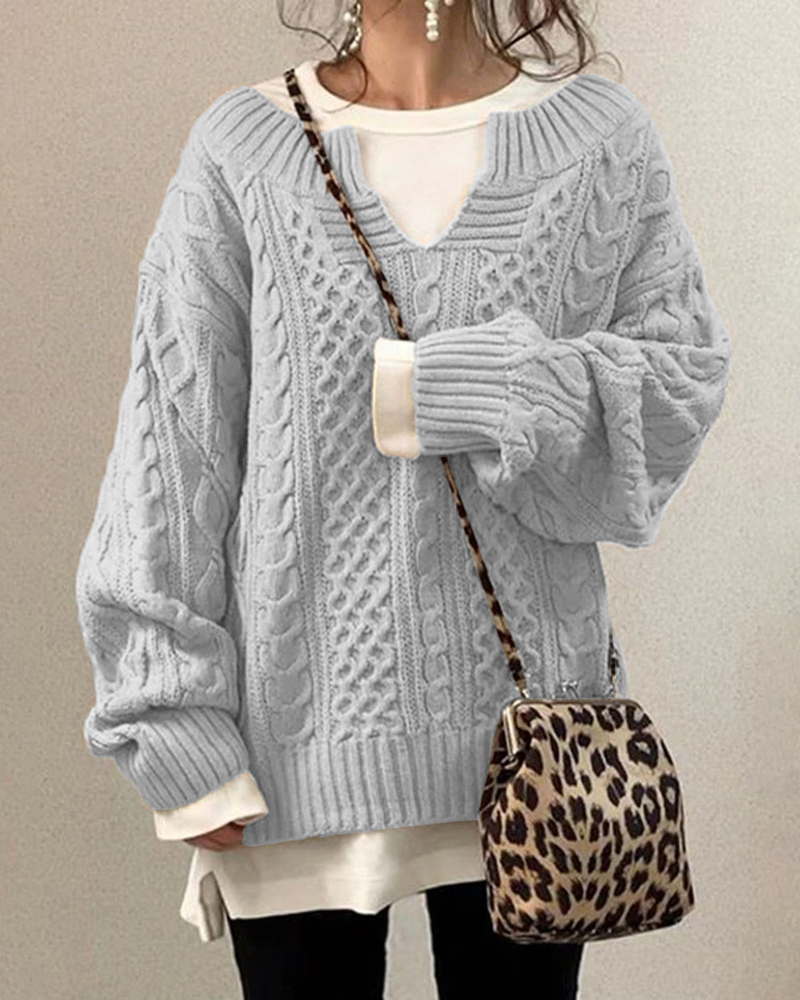 Casual Knit Sweater-ABOXUN