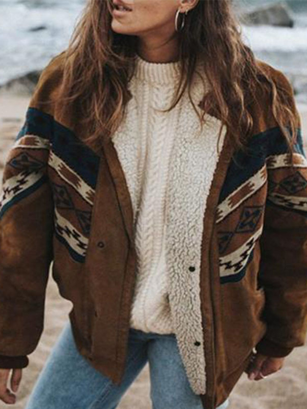 Women's stitching long-sleeved coat cotton-ABOXUN