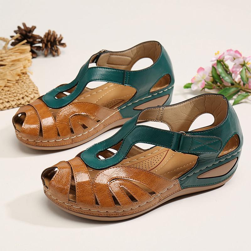 Sursell Women's Sandals Daily Magic Tape Platform Sandals-ABOXUN