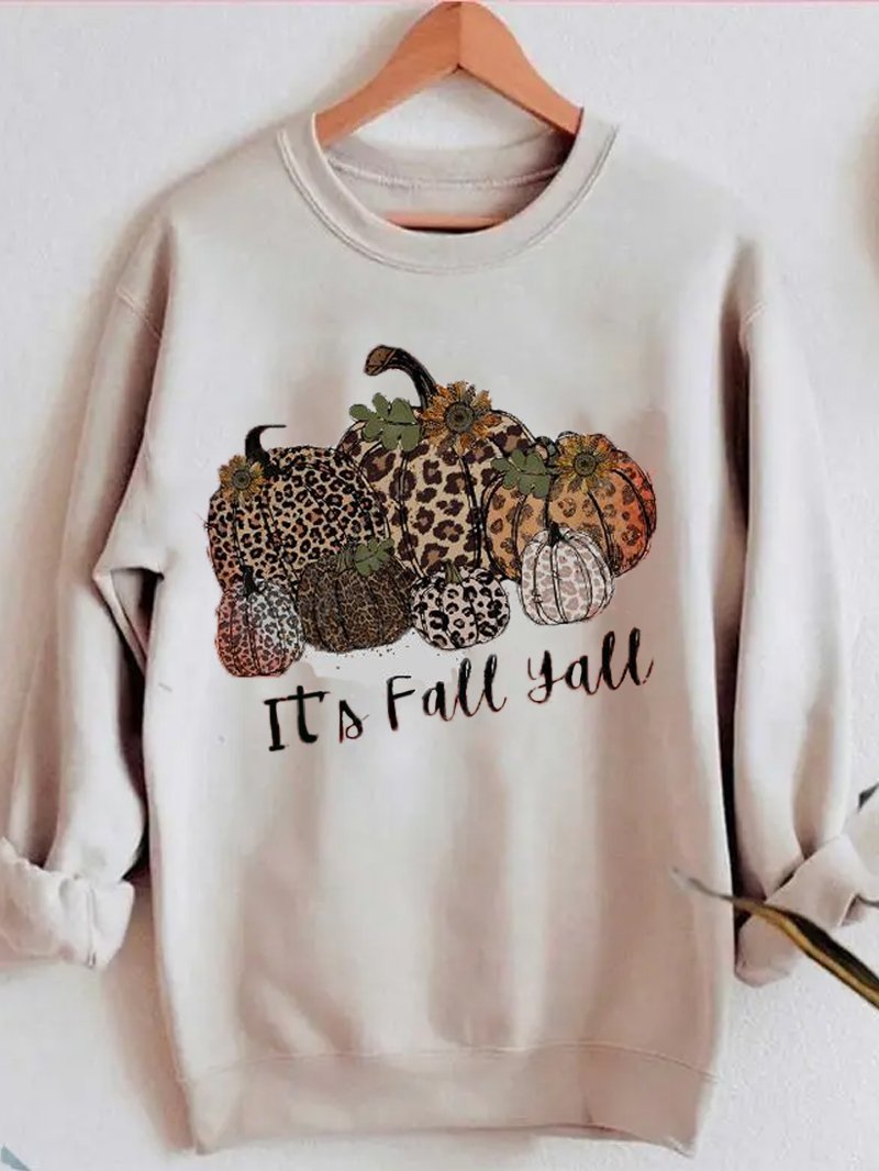 Casual printed pullover sweater top-ABOXUN
