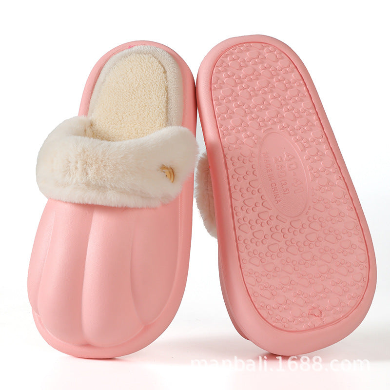 EVA Detachable Cotton Slippers Thick Bottom Fleece Warm And Waterproof-ABOXUN