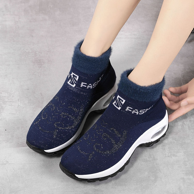 Ladies Fashion High Top Warm Snow Boots-ABOXUN