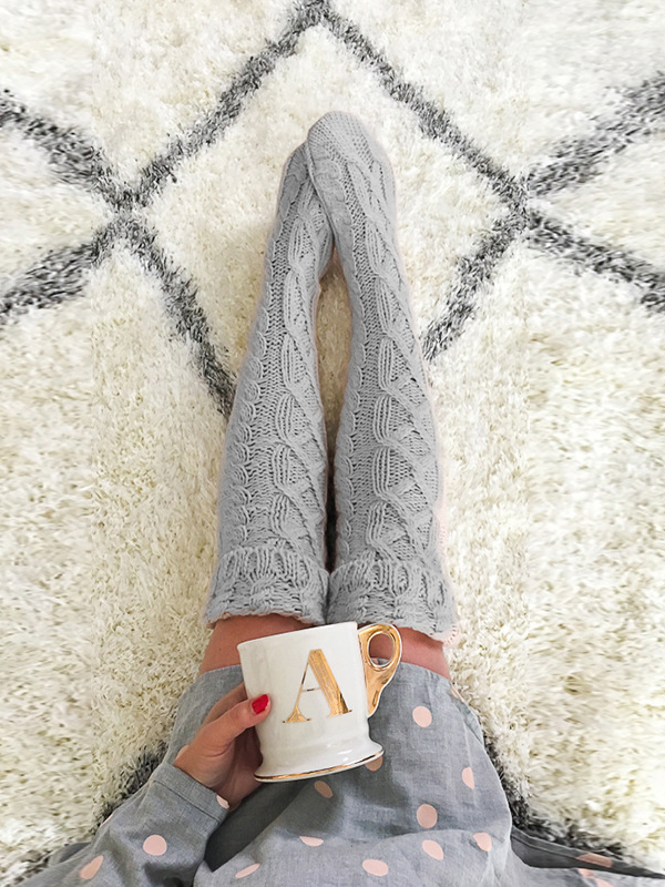 Mid Length Over The Knee Pile Wool Socks-ABOXUN