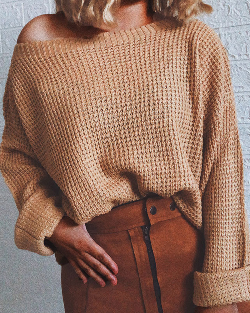 Puls Size Casual Loose Sweater-ABOXUN