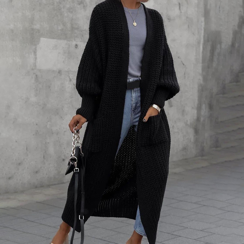 Casual Long Sleeve Sweater Cardigan-ABOXUN