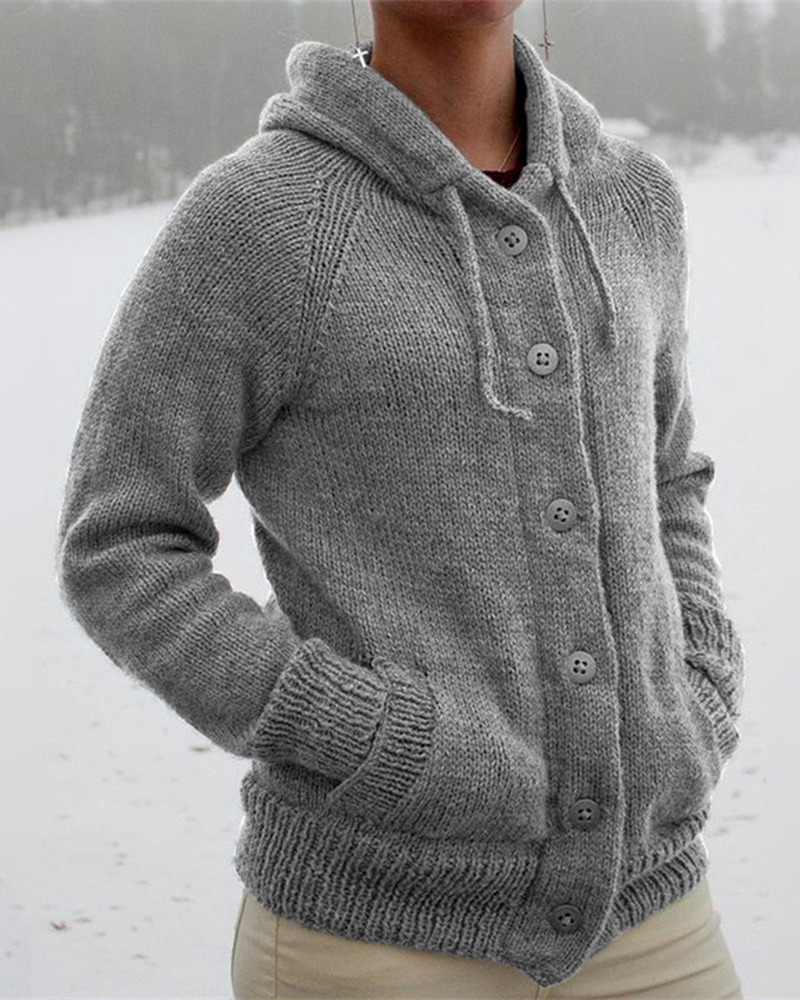 Retro Thick Stitch Casual Sweater Coat-ABOXUN