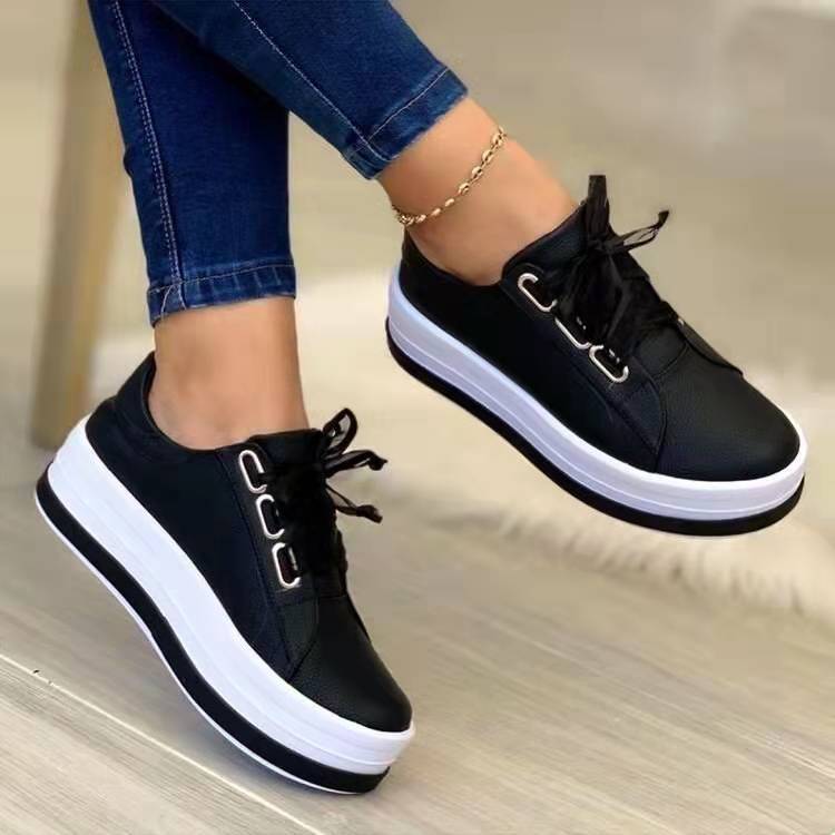 Round Toe Platform Casual Viscose Ribbon Casual Shoes-ABOXUN