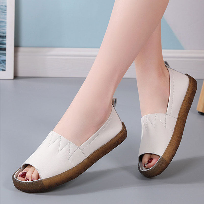 Ladies Summer Fish Mouth Soft Sole Slippers-ABOXUN