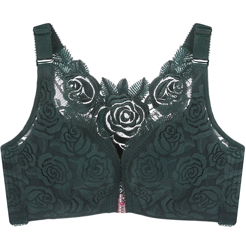 🎁Last Day 70% OFF🎁-- FitMe Rose Embroidery Front Closure Wirefree Bra