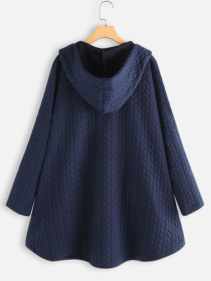 Hooded Mid-Length Coat Autumn And Winter Casual Warm Padded Coat-ABOXUN