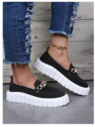 Casual Chunky Soles Women Flats Slip On Shoes-ABOXUN