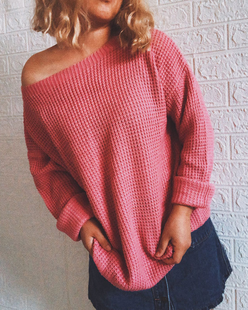 Puls Size Casual Loose Sweater-ABOXUN