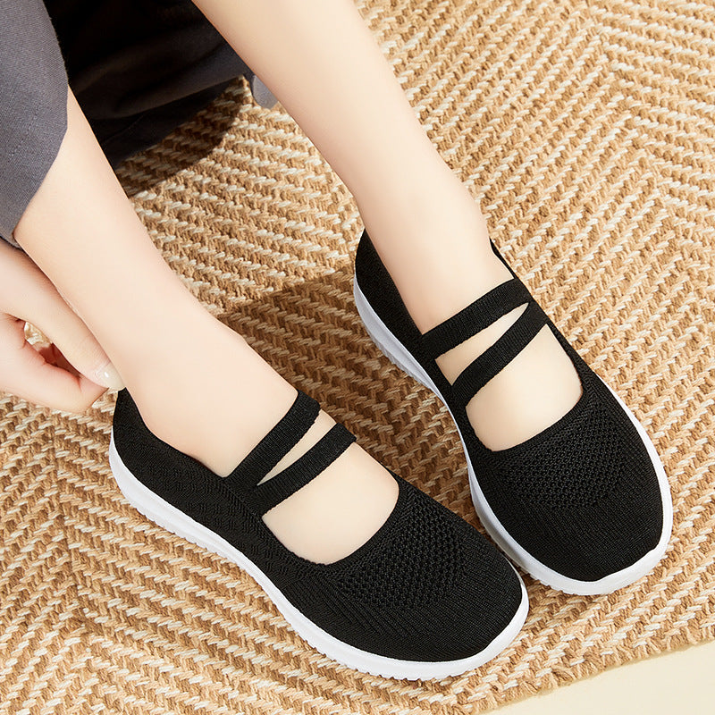 Women's Breathable Flyknit Soft Sole Casual Shoes-ABOXUN