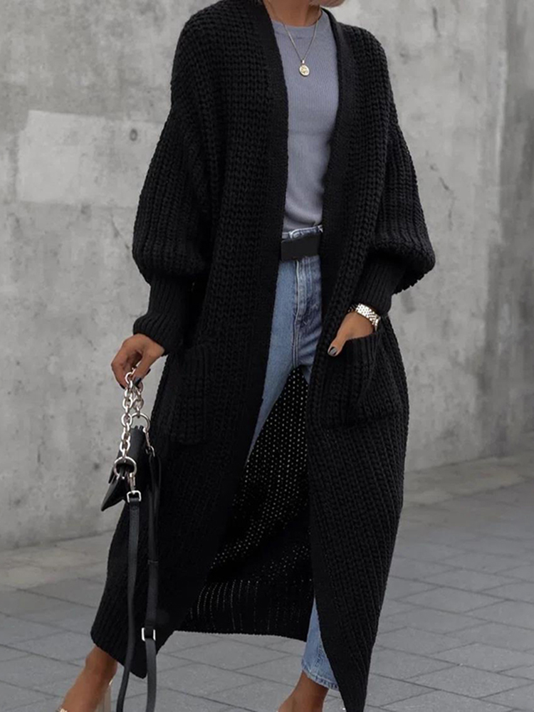 Casual Long Sleeve Sweater Cardigan-ABOXUN