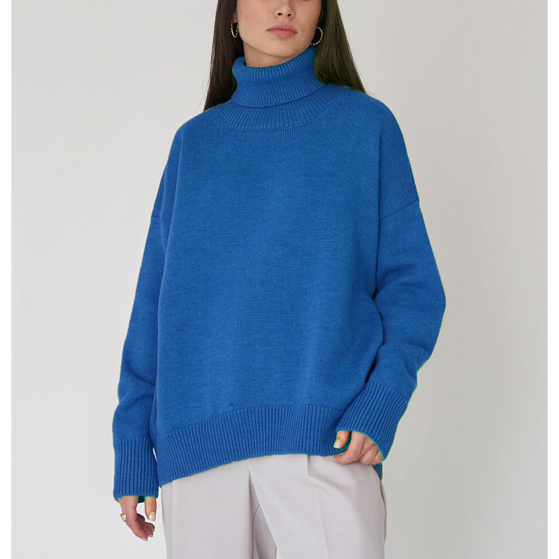 women's autumn and winter popular high neck loose knitted sweater-ABOXUN
