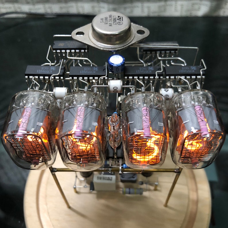 Nixie Tube Clock Cyberpunk Steampunk Table Lamp Neat Beautiful Visible Circuit Sci-fi Home Office Vintage Retro Fantasy Physics Art Decor