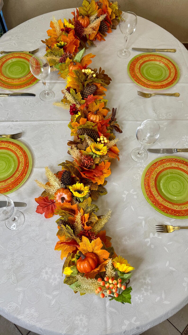 Autumn Pumpkin Garland: Thanksgiving Table Centerpiece, Fall Door Decor