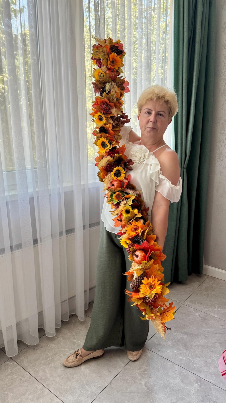 Autumn Pumpkin Garland: Thanksgiving Table Centerpiece, Fall Door Decor