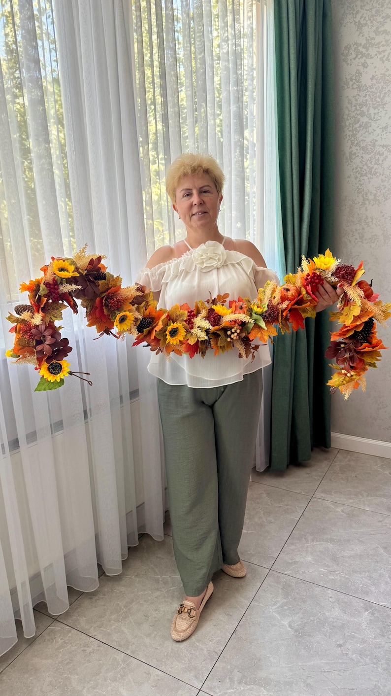 Autumn Pumpkin Garland: Thanksgiving Table Centerpiece, Fall Door Decor