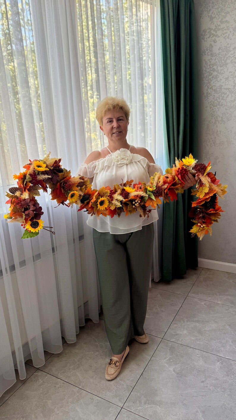 Autumn Pumpkin Garland: Thanksgiving Table Centerpiece, Fall Door Decor