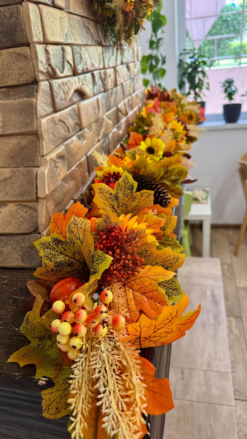 Autumn Pumpkin Garland: Thanksgiving Table Centerpiece, Fall Door Decor