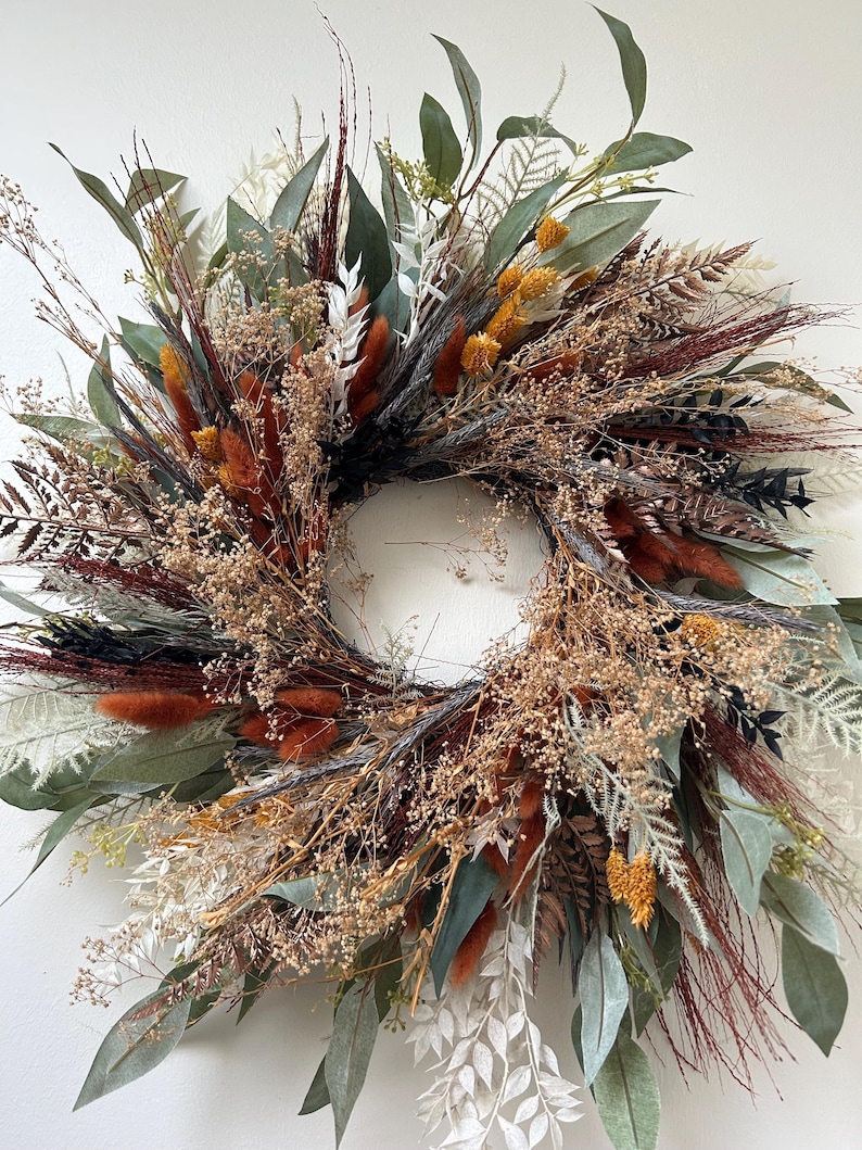 fall wreath, fall decor, thanksgiving wreath, dried wreath, thanksgiving decor