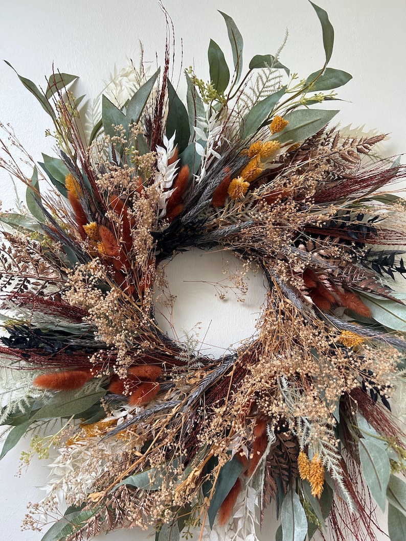 fall wreath, fall decor, thanksgiving wreath, dried wreath, thanksgiving decor