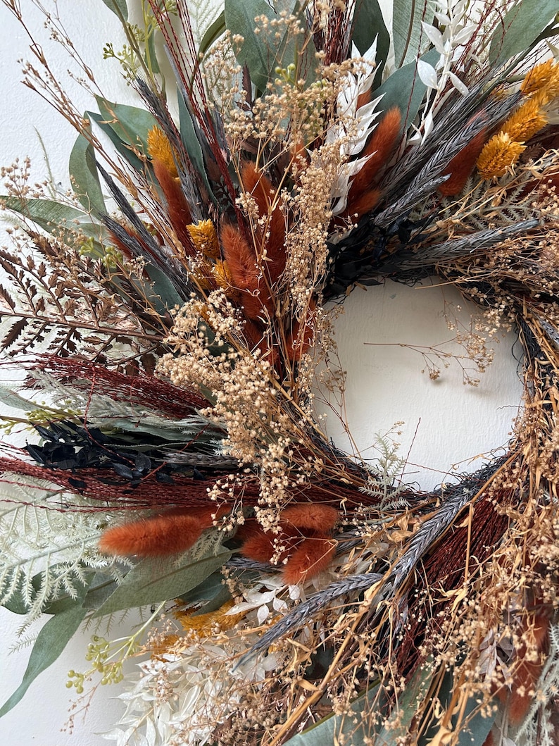 fall wreath, fall decor, thanksgiving wreath, dried wreath, thanksgiving decor