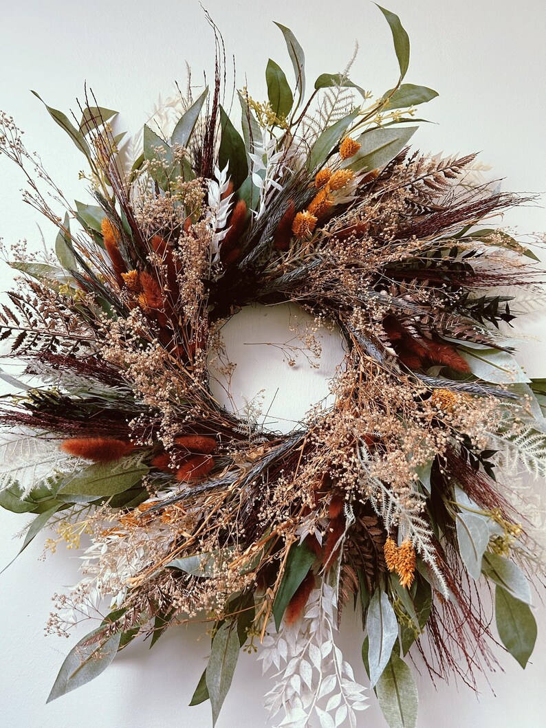 fall wreath, fall decor, thanksgiving wreath, dried wreath, thanksgiving decor