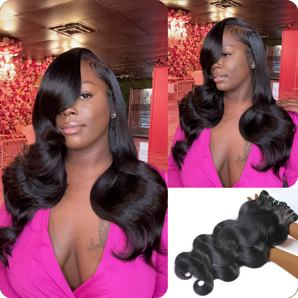 [WEQUEENS] Budget Friendly 10A Grade Brazilian Virgin 100% Human Hair Body Wave Quick Weave Sew in/Glue in Viral Hair Bundles