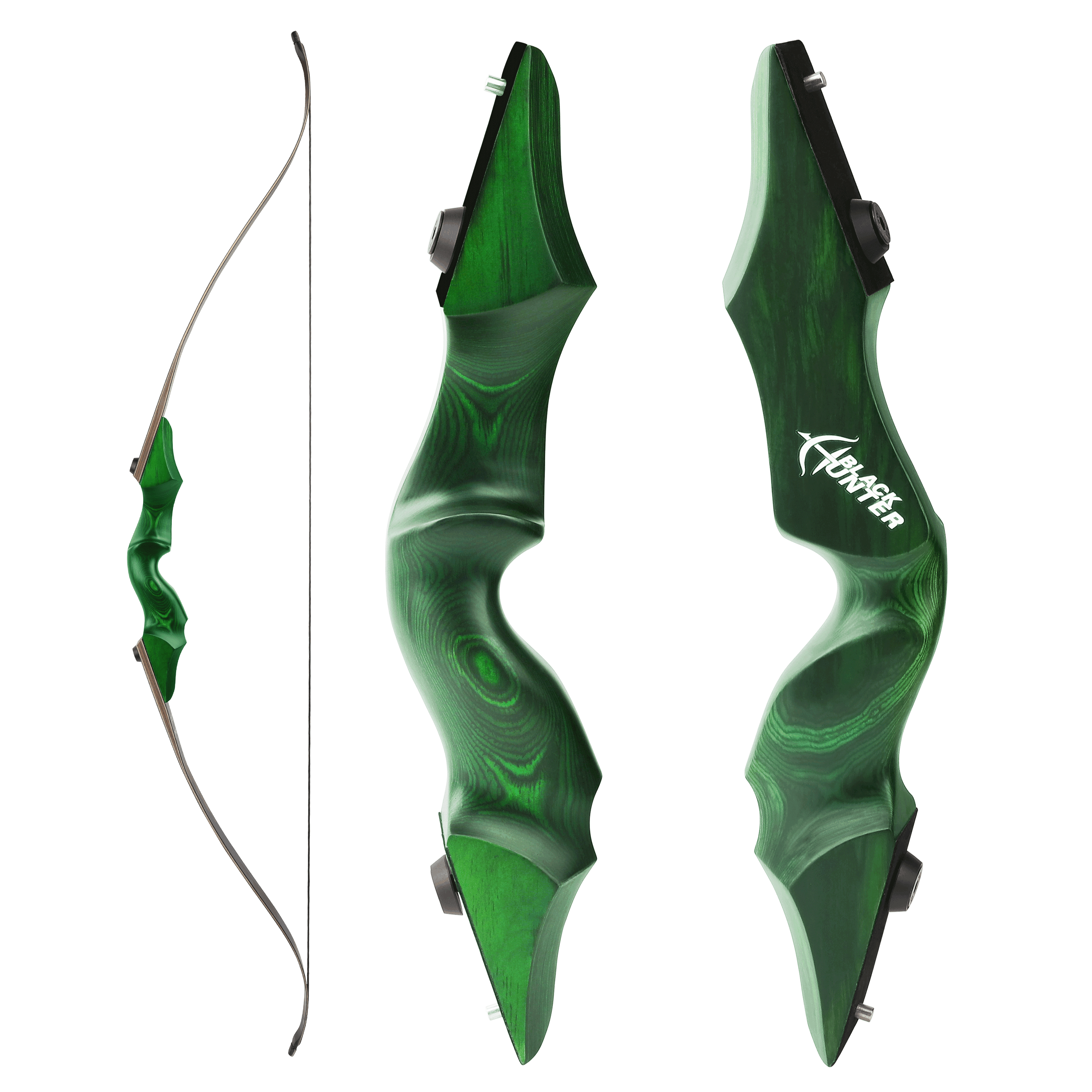 Black Hunter Wooden Recurve Bow 20-60 Lbs Archery Kit