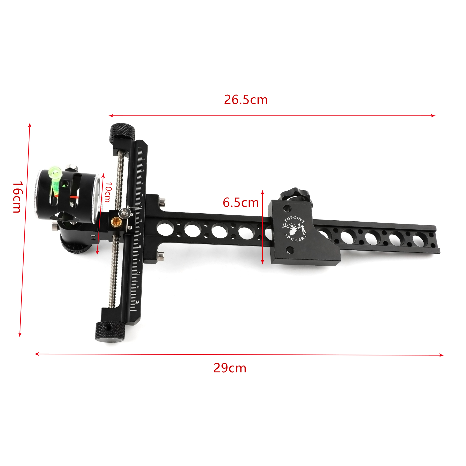 TOPPOINT TP8510 Compound Bow Sight CNC Aluminum 0.059" Fiber Optic
