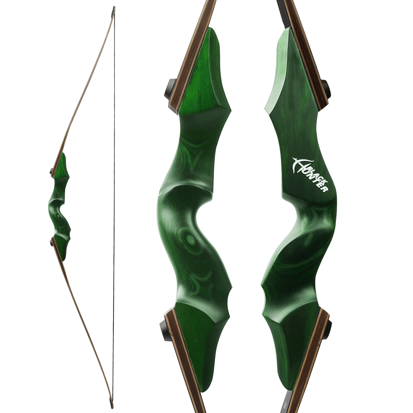 Black Hunter Wooden Longbow 20-60 Lbs Archery Kit