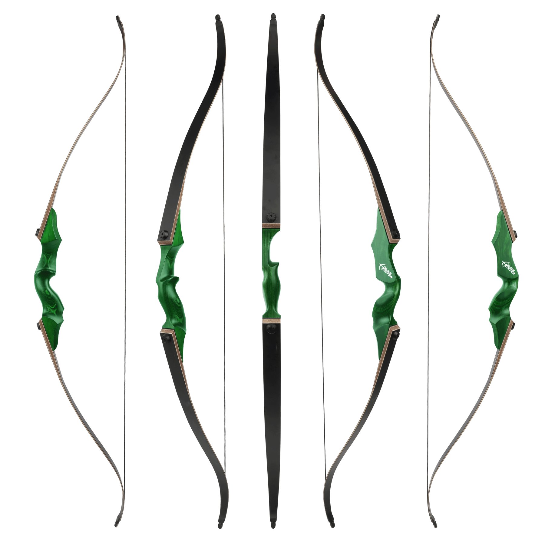 Black Hunter Wooden Recurve Bow 20-60 Lbs Archery Kit