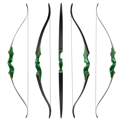 Black Hunter Wooden Recurve Bow 20-60 Lbs Archery Kit