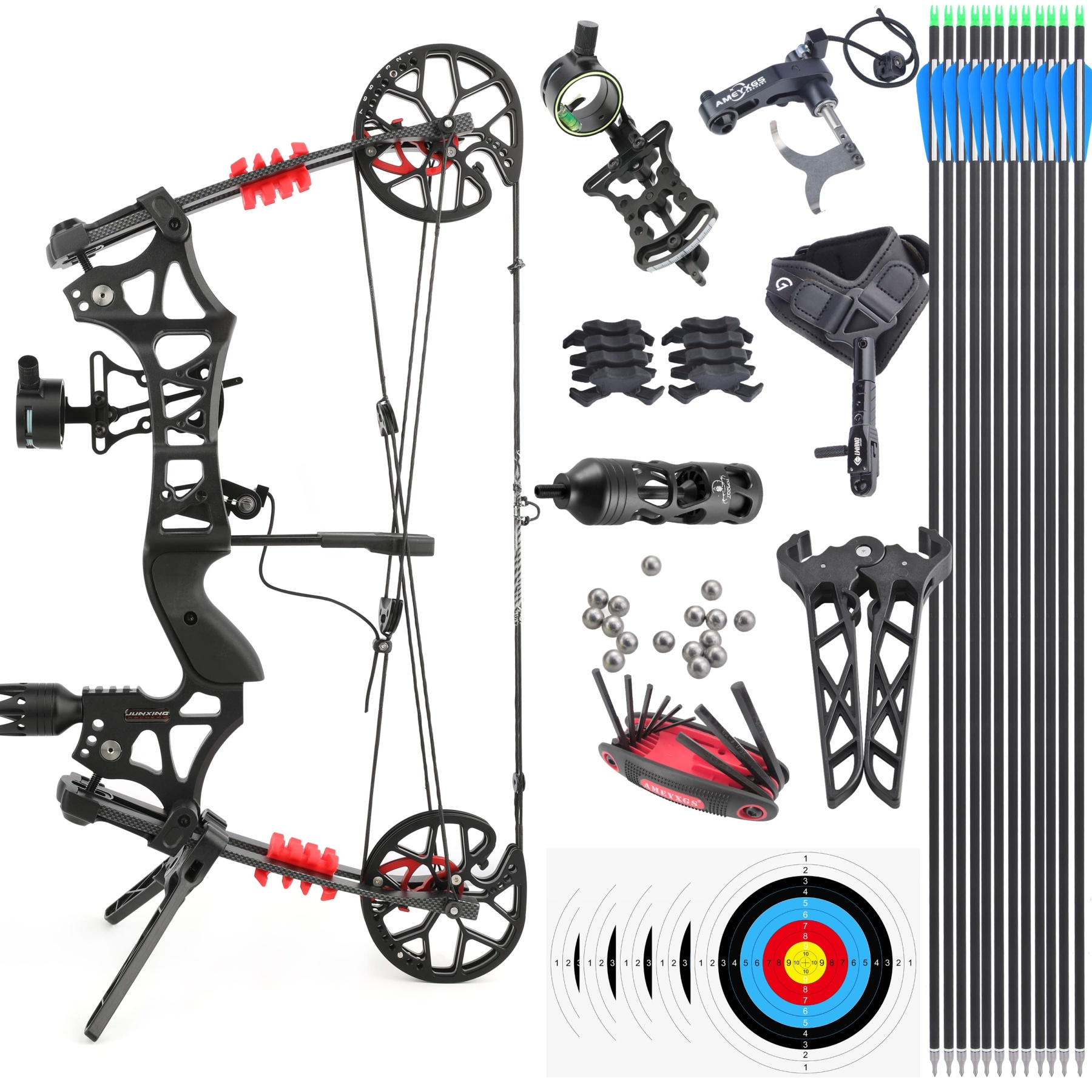 M109E Compound Bow Dual-use Steel Ball Archery 30-60lbs