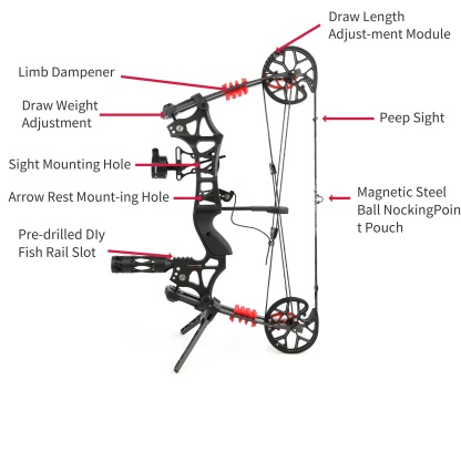 M109E Compound Bow Dual-use Steel Ball Archery 30-60lbs