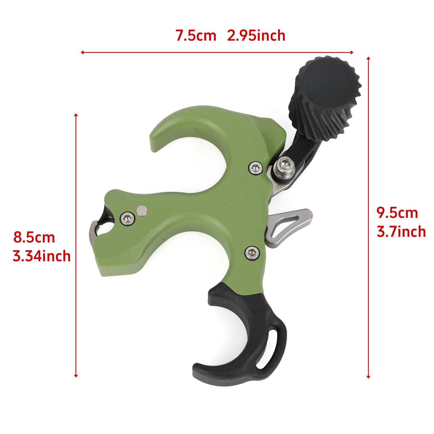 Aluminum Alloy UV Button Release Aid with Wrist Straps, 3&4 Finger Thumb Adjustment 