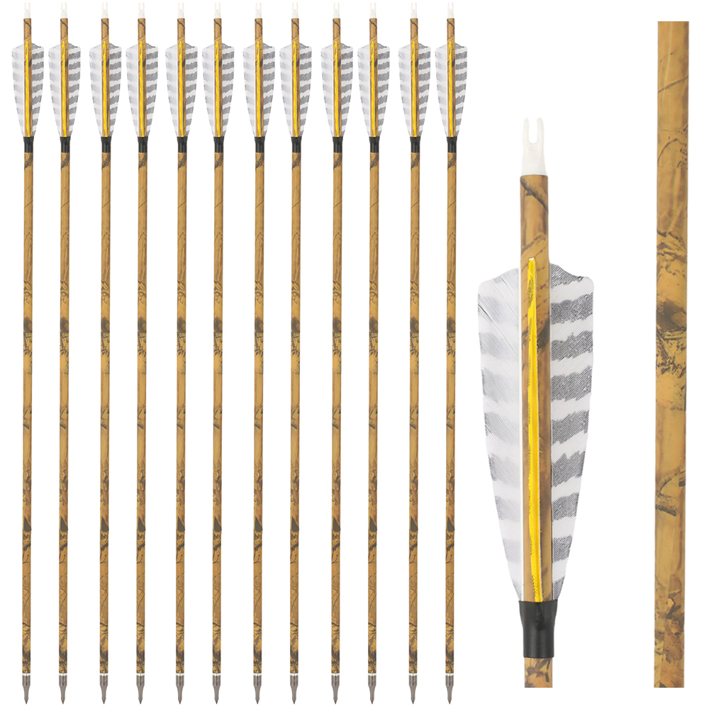 30 Inch Carbon Archery Arrows 6 12 Pack 500 Spine 4 Inch Feathers