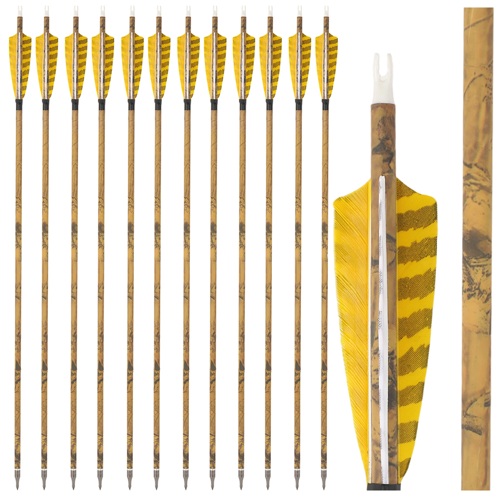30 Inch Carbon Archery Arrows 6 12 Pack 500 Spine 4 Inch Feathers