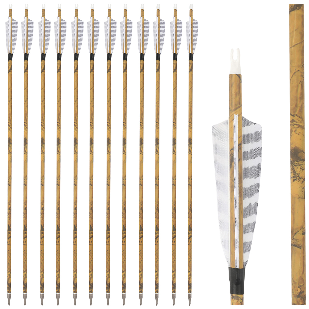 30 Inch Carbon Archery Arrows 6 12 Pack 500 Spine 4 Inch Feathers
